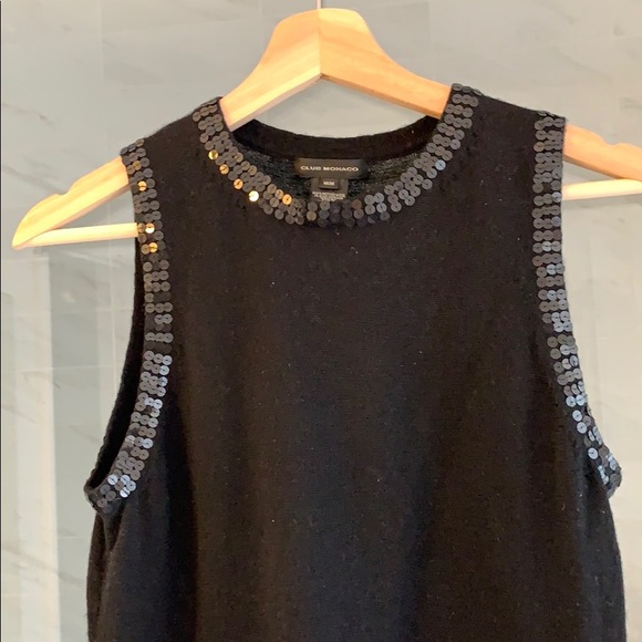 Club Monaco sequinned merino wool top - Picture 2 of 5